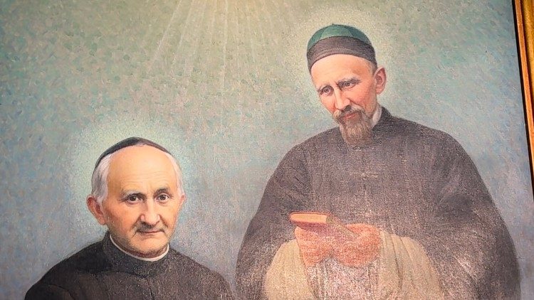 Ls saints Arnold Janssen et Josef Freinademetz, fondateur de la Société du Verbe Divin. 