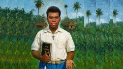 Peter To Rot in his village at Rakunai Papua New Guinea