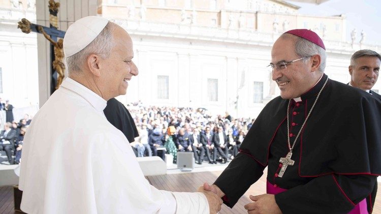 Monseñor Héctor Mario Pérez con el Papa León XIV, 17 de septiembre 2025