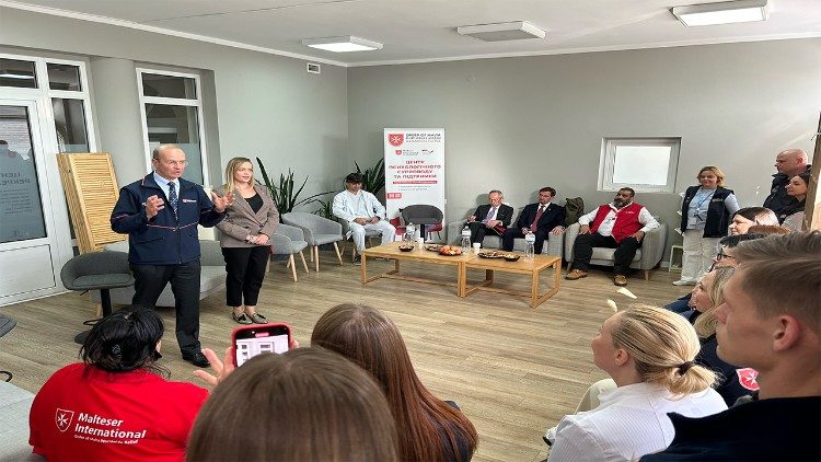 Bei einer Besprechung in einem Kyiver Krankenhaus