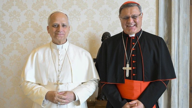 O arcebispo de Brasília durante sua primeira audiência com o Papa Leão XIV.