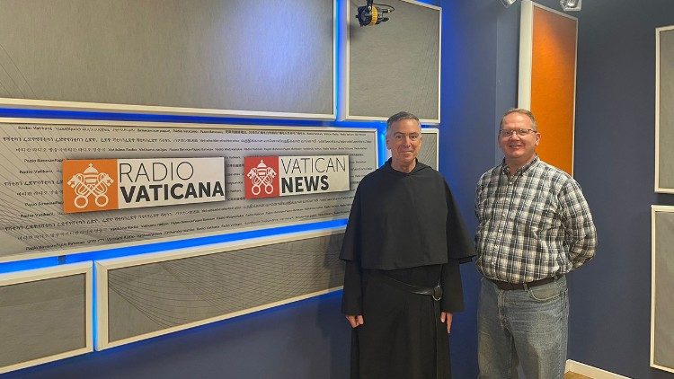 Father Joseph Farrell with Christopher Wells in the studio at Vatican Radio