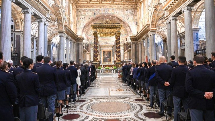 A missa na Basílica de Santa Maria Maior