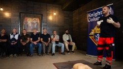 Professional first-aid training done by Knights of Columbus
