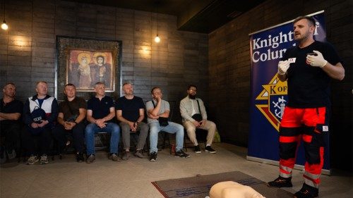 Professional first-aid training done by Knights of Columbus