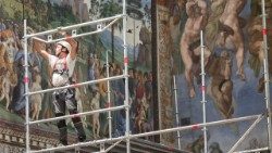 Устаноўка рыштавання ў Сікстынскай капэле