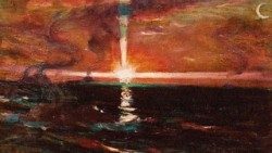 Shigeru Aoki, Sia la luce, Illustrazione perl la storia dell'Antico testamento 1908 ca, olio su tavola, New Ōsaka Hotel.