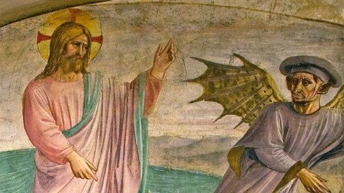 Jezus reče: »Poberi se, Satan; kajti zapisano je: 'Gospoda, svojega Boga, počásti in samo njemu služi.'«