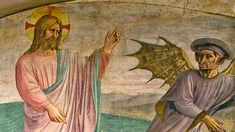 Jezus reče: »Poberi se, Satan; kajti zapisano je: 'Gospoda, svojega Boga, počásti in samo njemu služi.'«