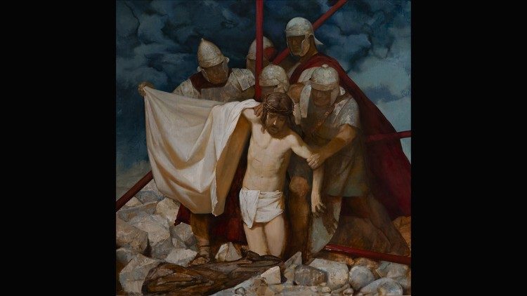 Stacja 10: Jezus z szat obnażony