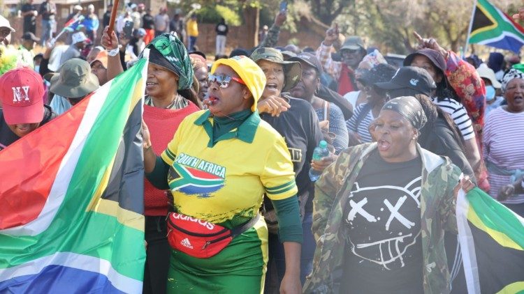 Protestos contra estrangeiros e imigrantes ilegais no Soweto, &Aacute;frica do Sul