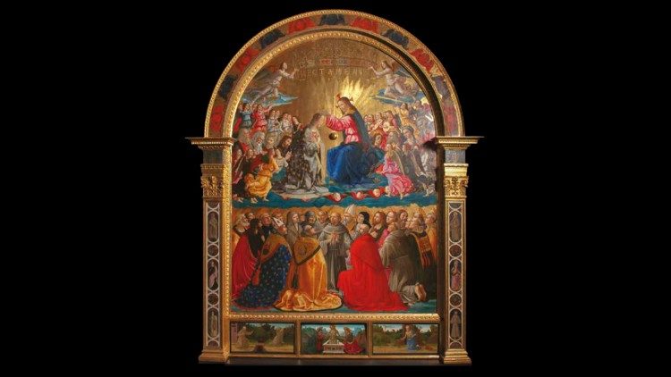 Domenico Ghirlandaio, Incoronazione della Vergine di Narni, Museo di Palazzo Eroli, Narni. In apertura: lo "stradello francescano" presso la Romita di Cesi