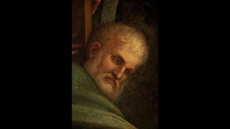 Il dettaglio del volto di San Pietro