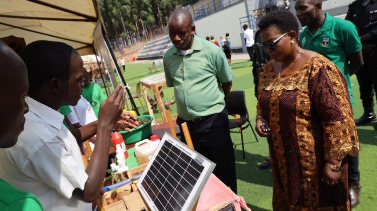Ugandan Minister, Justine Kasule Lumumba at one of the exhibitions