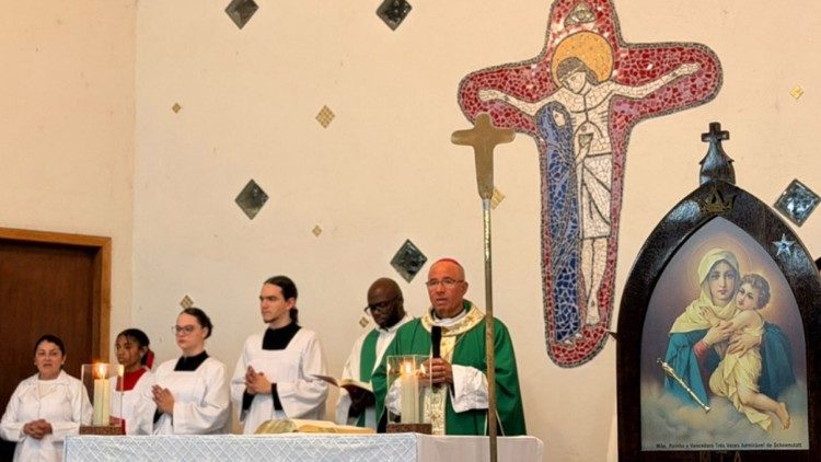 Dom Rui no Santuário Mãe Rainha de Schoenstatt, no Jaraguá (ph. Congregação dos Padres Monfortinos)