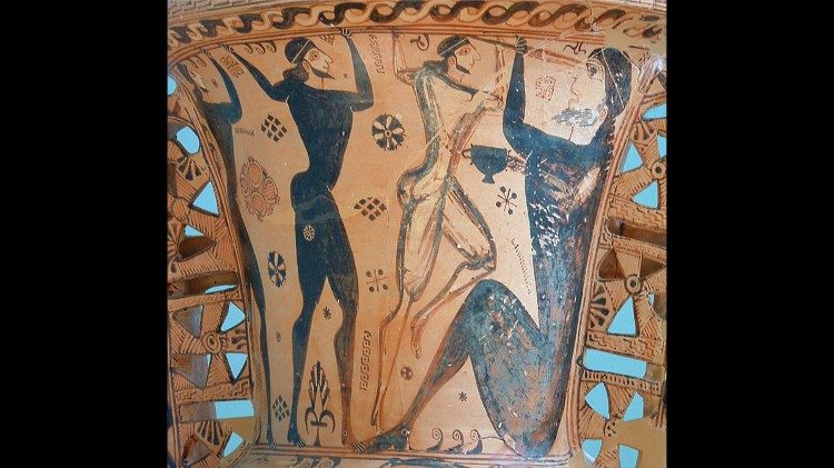 Anfora protoattica di Eleusi, met&agrave; del VII secolo, Museo Archeologico di Eleusi.