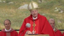  Bischof Alain de Raemy auf dem Gotthard-Pass anlässlich des Gottesdienstes für die Bundesfeier