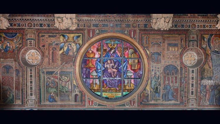 Mozaikë të Filippo Rusuti në Loggia delle Benedizioni
