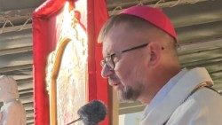 Єпископ Едуард Кава під час богослужіння у Кальварії Пацлавській, 12 серпня 2026 р. (@Piotr Odój OFMConv)