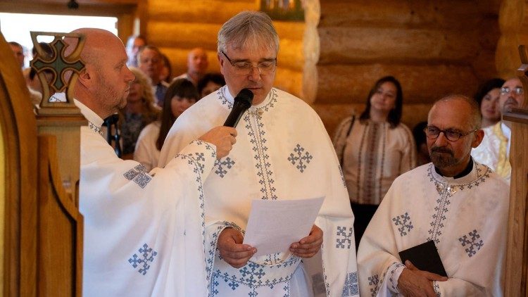 Cerim&ocirc;nia de posse do padre Mykhaylo Chaban como Superior da Visitadoria para um novo mandato.