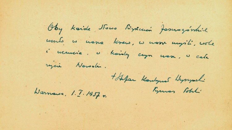 Oby każde słowo Ślub&oacute;w Jasnog&oacute;rskich weszło w naszę krew - pisał Pryms Tysiącleci (&copy; Archiwum Instytutu Prymasowskiego Stefana Kardynała Wyszyńskiego) 