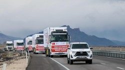 Il convoglio umanitario partito da Ankara in viaggio verso Teheran (©Ifrc)