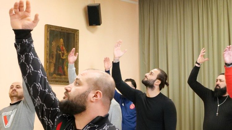 Un momento delle prove dello spettacolo "Io conosco la parola amore"