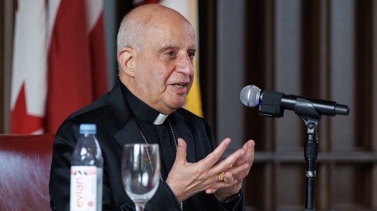 El arzobispo Fisichella, pro-prefecto del Dicasterio para la Evangelización, en Washington en una conferencia en la Catholic University of America