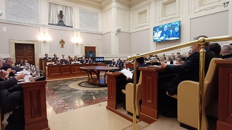 Un momento de la jornada de estudio dedicada al &laquo;Sacramento del matrimonio, fe y munus docendi&raquo;.