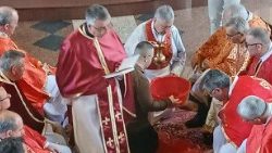 Obred pranja nogu u katedrali Uznesenja Blažene Djevice Marije u Strumici
