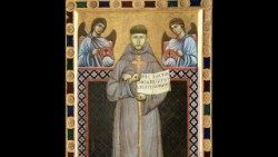 Bức tranh được vẽ trên tấm ván là giường và nơi đặt thi hài Thánh Phanxicô khi ngài qua đời