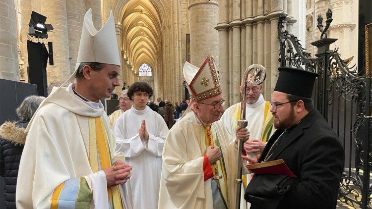 Le cardinal Parolin le 11 janvier dans la cath&eacute;drale de Bruxelles &copy; Luca Marciano - Vicariat de Bruxelles