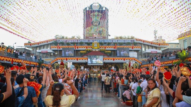 Un momento delle celebrazioni della festa del Santo Ni&ntilde;o a Cebu