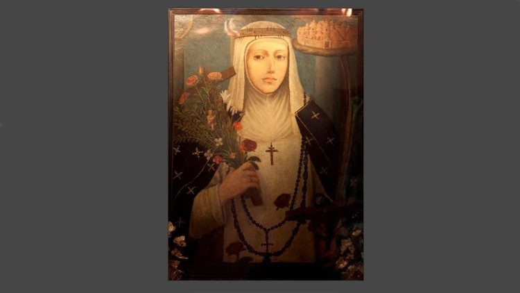 Cuadro de la Santa bendecido por el Papa Le&oacute;n XIV