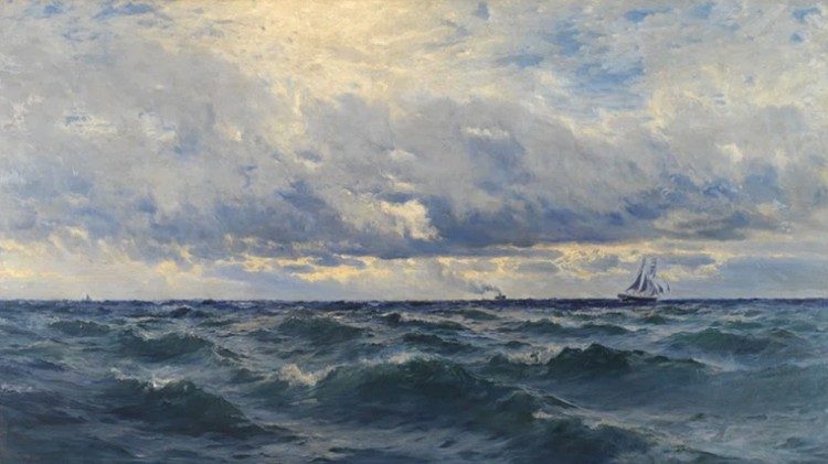 Henry Moore, Newhaven Packet, 1885, olio su tela, 122 x 213.4 cm,  Birmingham Museums Trust