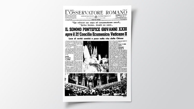 La prima pagina del quotidiano "L'Osservatore Romano" del 12 ottobre 1962.
