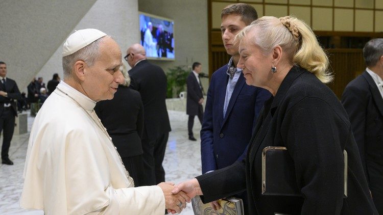 Il saluto di Leone XIV a Nelia Kukovalska