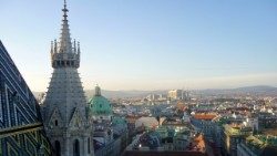 Blick auf Wien vom Stephansdom aus