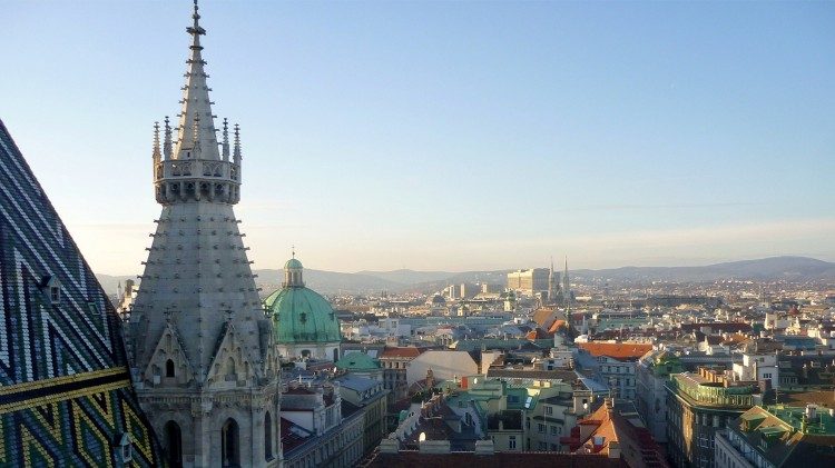 Blick auf Wien vom Stephansdom aus