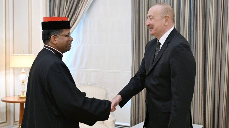 Cardinal George Koovakad and PresidentI lham Aliyev of Azerbaijan
