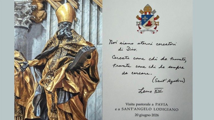 L'immaginetta ufficiale della visita di Leone XIV a Pavia e a Sant'Angelo Lodigiano