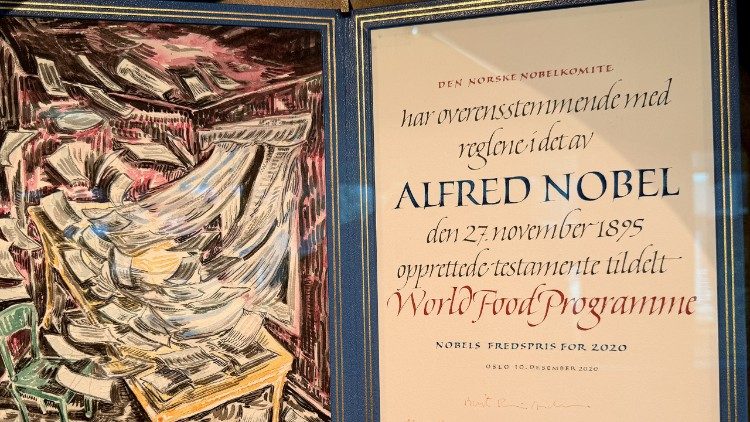 Certificado del premio Nobel que recibi&oacute; el organismo