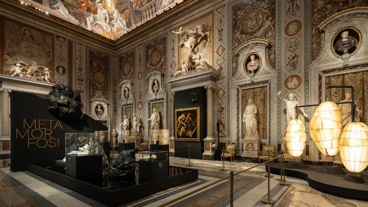 Allestimento della mostra "Ovidio e le arti". Prima sezione "Dal caos al cosmo".  Foto A. Novelli.