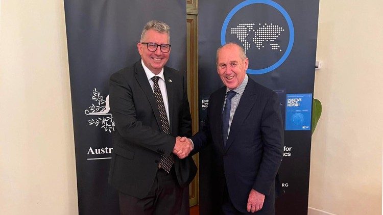 Global Peace Index Presentation in Rome at the Australian Embassy to the Holy See (L: Ambassador Keith Pitt & R: Steve Killelea)