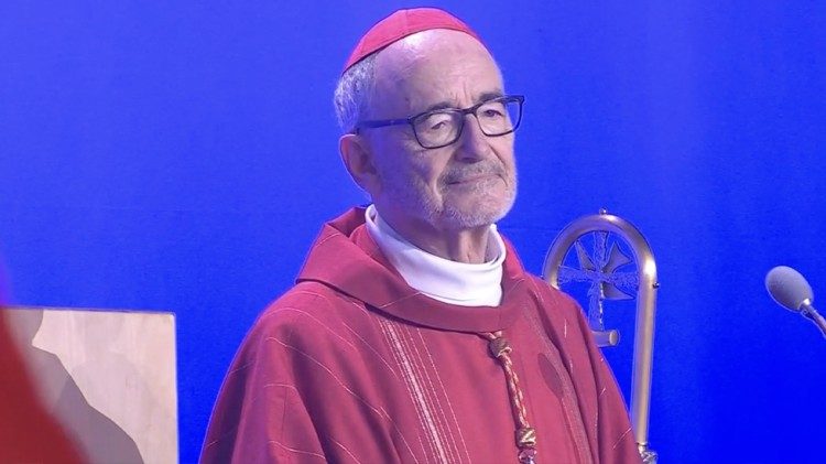 Kardinál Czerny při beatifikační slavnosti P. Jana Buly a P. Václava Drboly