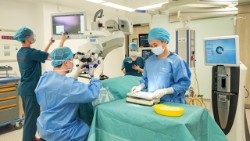 Medical staff prepare for an ophthalmology procedure inside the new day surgery operating theatre at Mount Alvernia Hospital in Singapore. Photo: Mount Alvernia Hospital via Catholic News SG