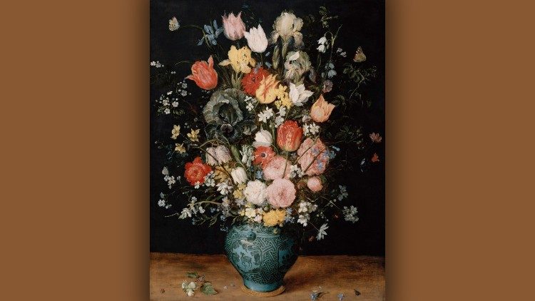 Jan Brueghel il Vecchio Mazzo di fiori con iris funebri in un vaso cinese c. 1608 Olio su tavola &copy; KHM-Museumsverband