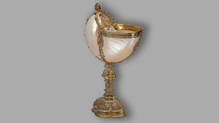 Ulrich I. Ment Coppa di nautilus c. 1624 - 1628 Nautilus; montatura in argento, parzialmente dorata &copy; KHM-Museumsverband