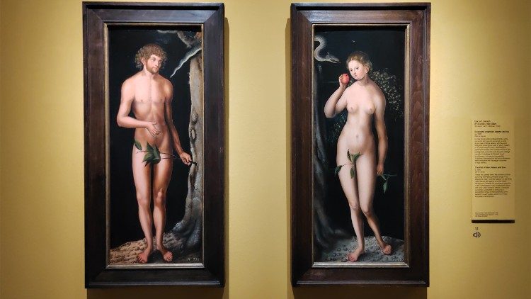 Lucas Cranach il Vecchio Il peccato originale: Adamo ed Eva c. 1520 Olio su tavola &copy; KHM-Museumsverband