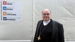 In unserem Zelt: Bischof Meier beim Katholikentag in Würzburg